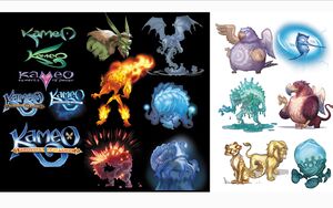 Kameo Elements of Power concept logos and enemies.jpg